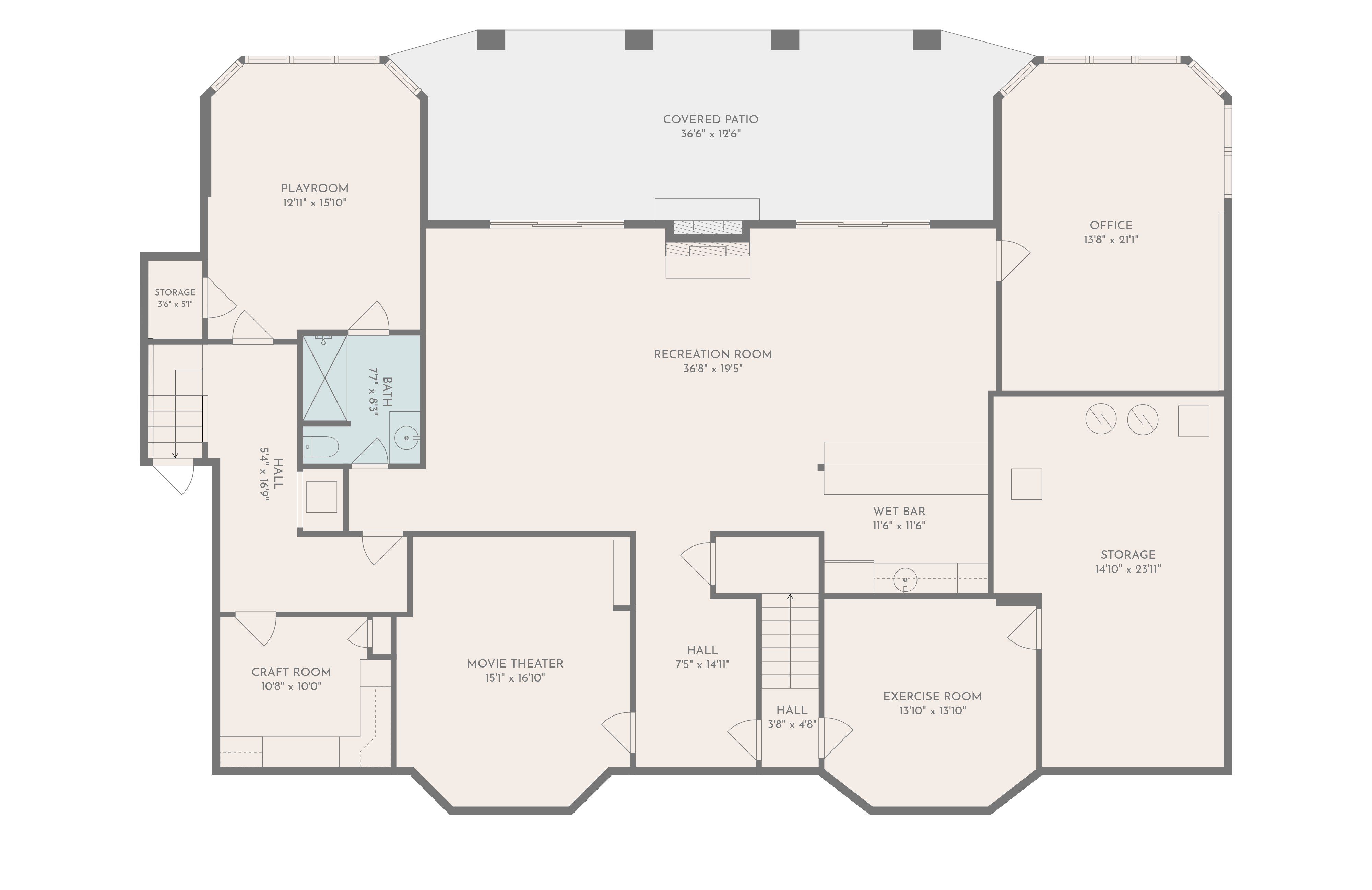 Lower level floor plan